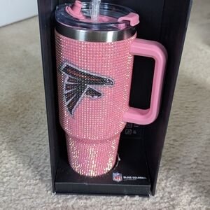Pink Rhinestone Tumbler with NFL Logo